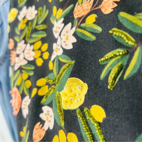 Custom Denim Jacket Citrus Fruit Beaded One of Kind Levi’s Jacket Large - Picture 12 of 16